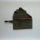 Dark khaki leather purse with flap
